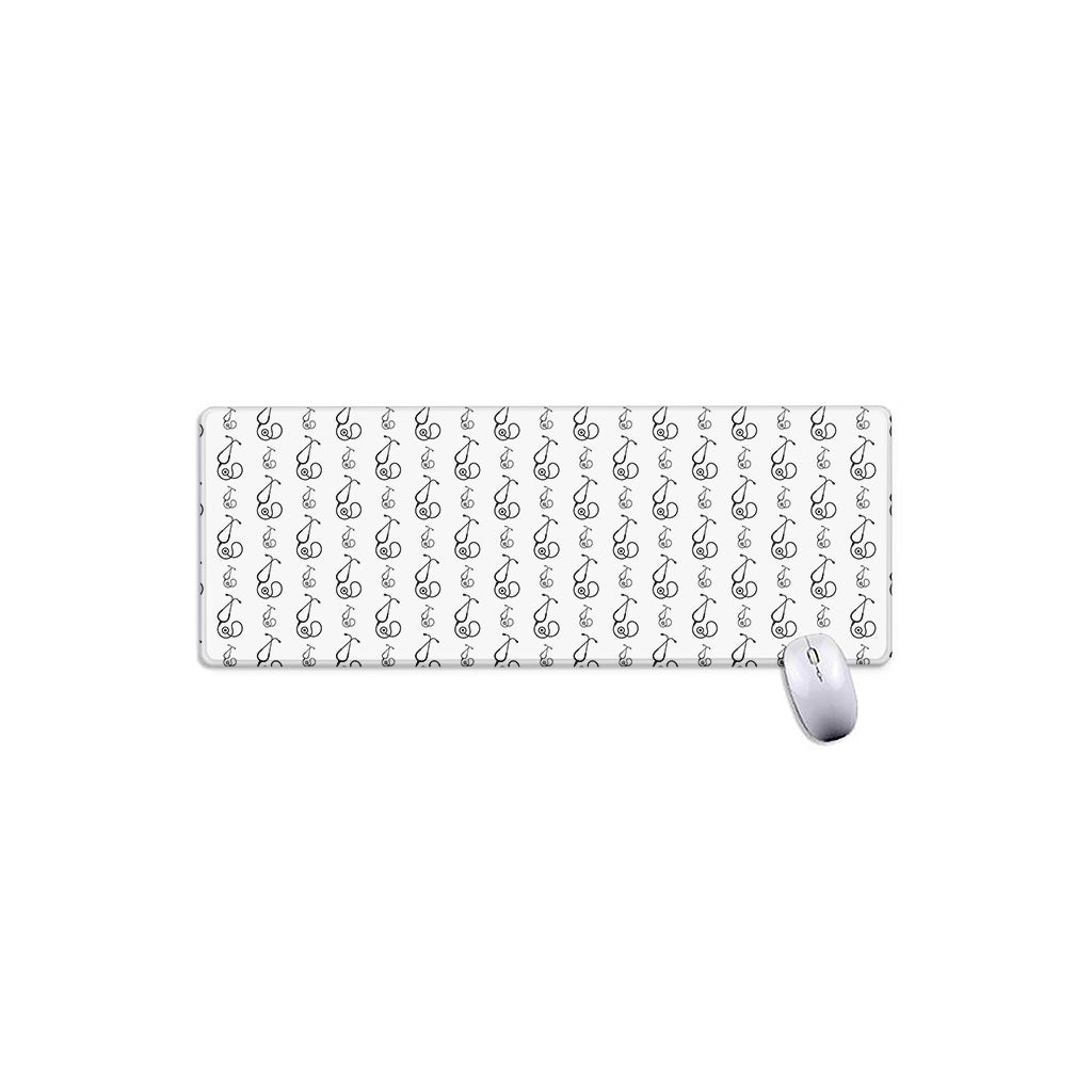 White And Black Stethoscope Print Extended Mouse Pad