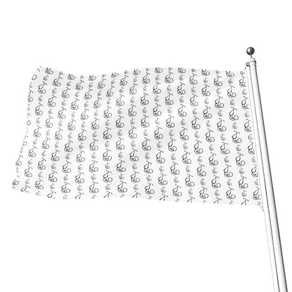 White And Black Stethoscope Print Flag