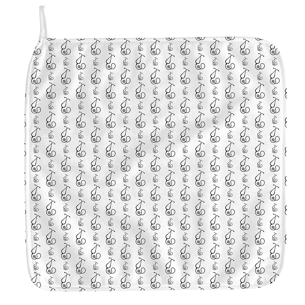 White And Black Stethoscope Print Hand Towel