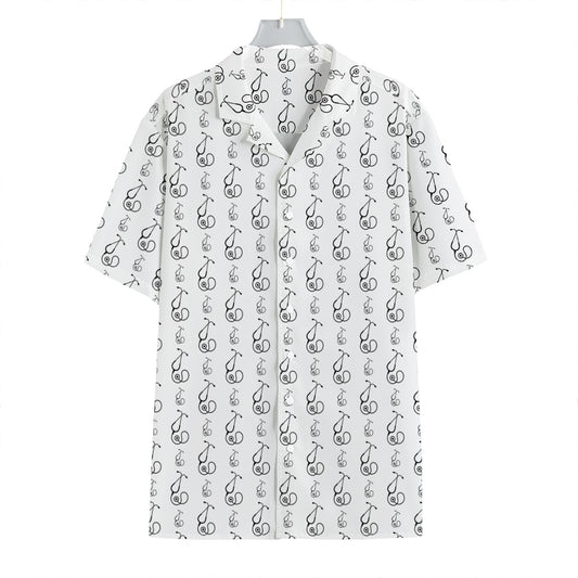 White And Black Stethoscope Print Hawaiian Shirt