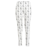 White And Black Stethoscope Print High-Waisted Pocket Leggings