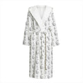 White And Black Stethoscope Print Hooded Bathrobe