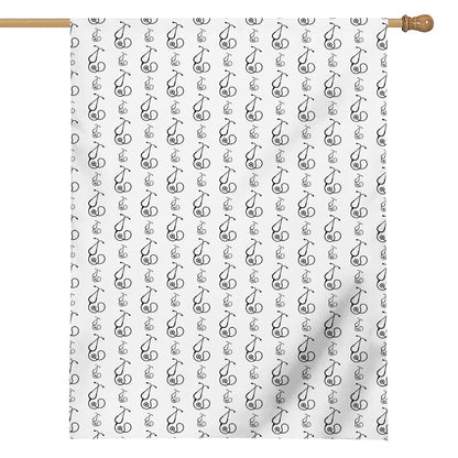 White And Black Stethoscope Print House Flag