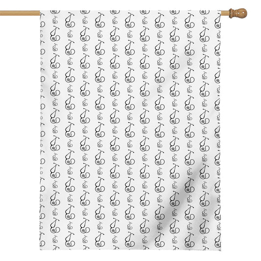 White And Black Stethoscope Print House Flag