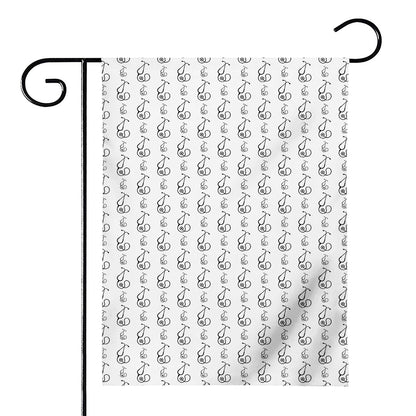 White And Black Stethoscope Print House Flag
