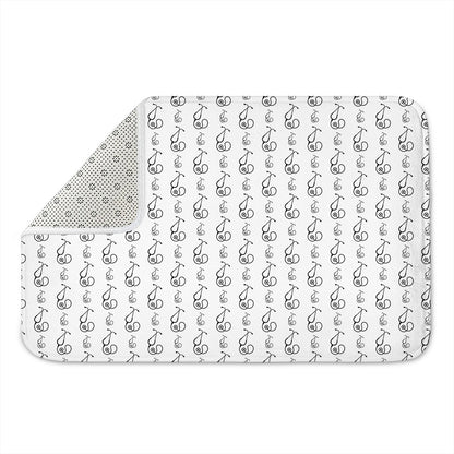 White And Black Stethoscope Print Indoor Door Mat