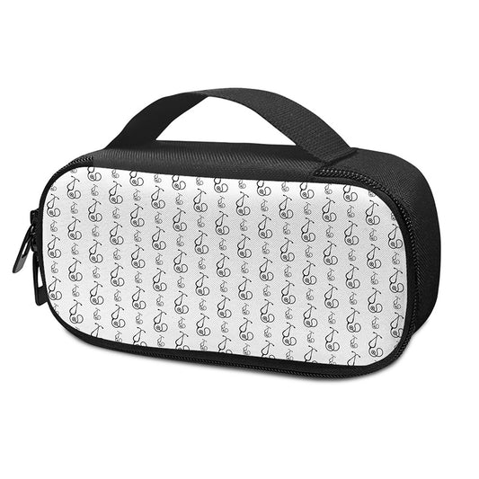 White And Black Stethoscope Print Insulin Cooler Travel Case