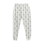 White And Black Stethoscope Print Jogger Pants