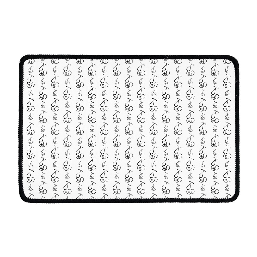 White And Black Stethoscope Print Kitchen Mat
