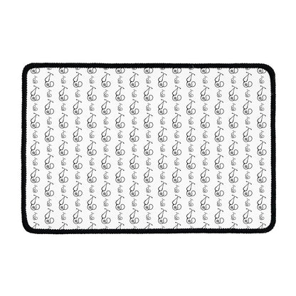 White And Black Stethoscope Print Kitchen Mat