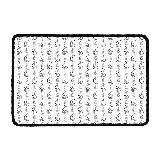 White And Black Stethoscope Print Kitchen Mat