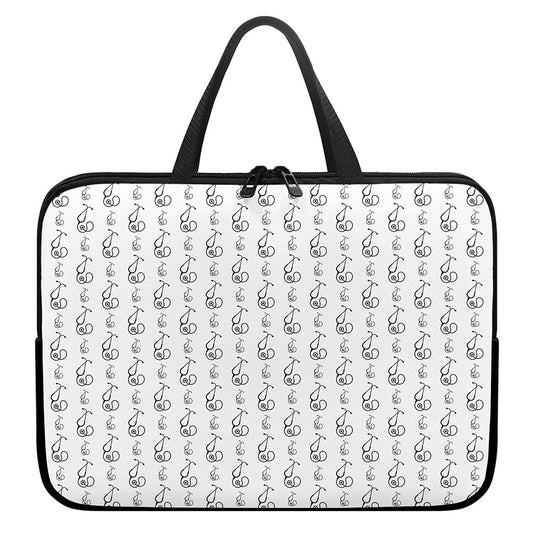 White And Black Stethoscope Print Laptop Sleeve With Handle