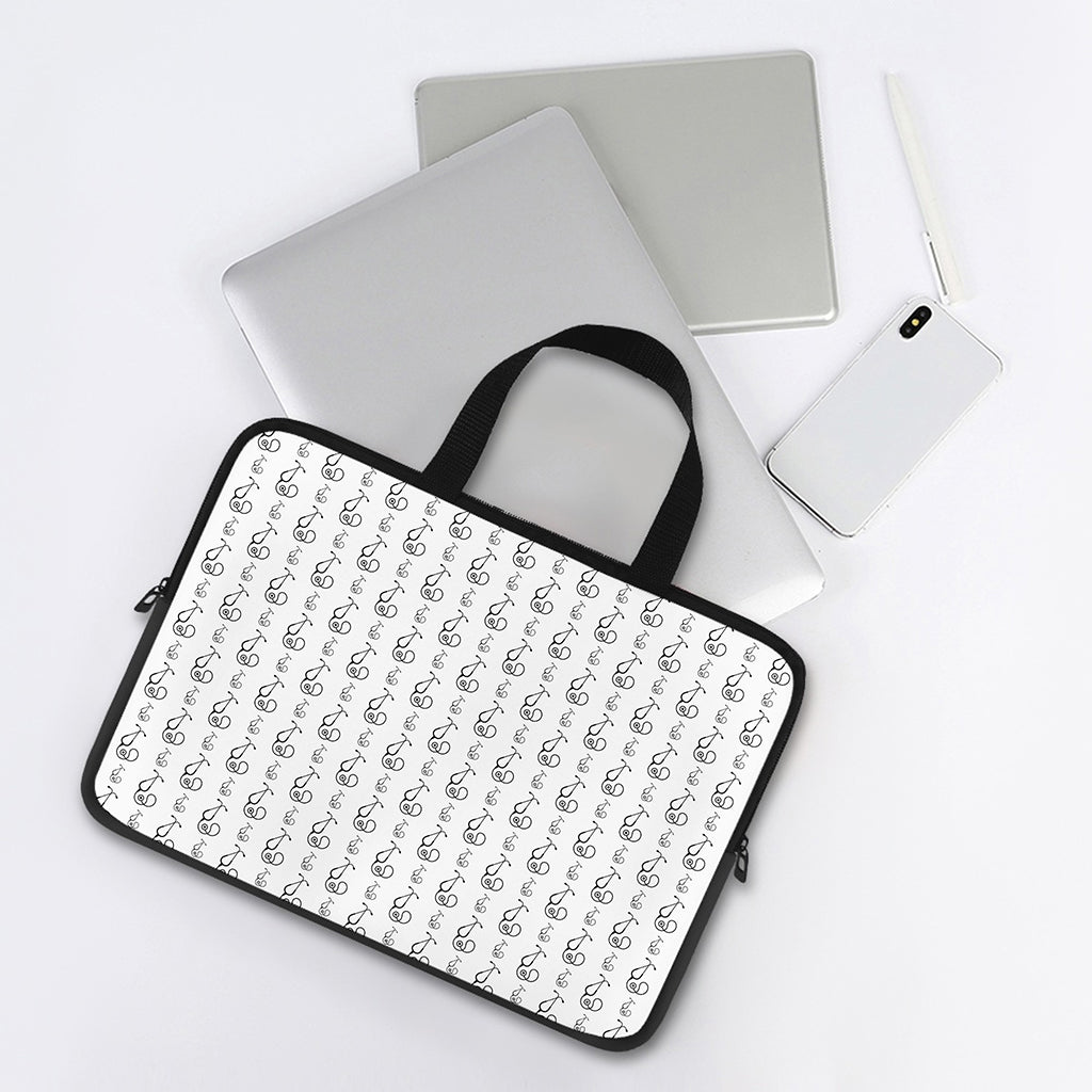 White And Black Stethoscope Print Laptop Sleeve With Handle