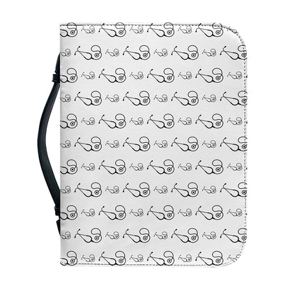 White And Black Stethoscope Print Leather Bible Cover