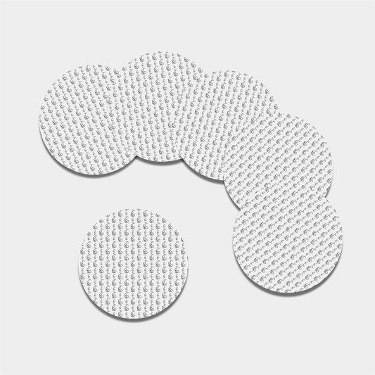 White And Black Stethoscope Print Leather Coaster Set