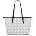 White And Black Stethoscope Print Leather Tote Bag With Zipper