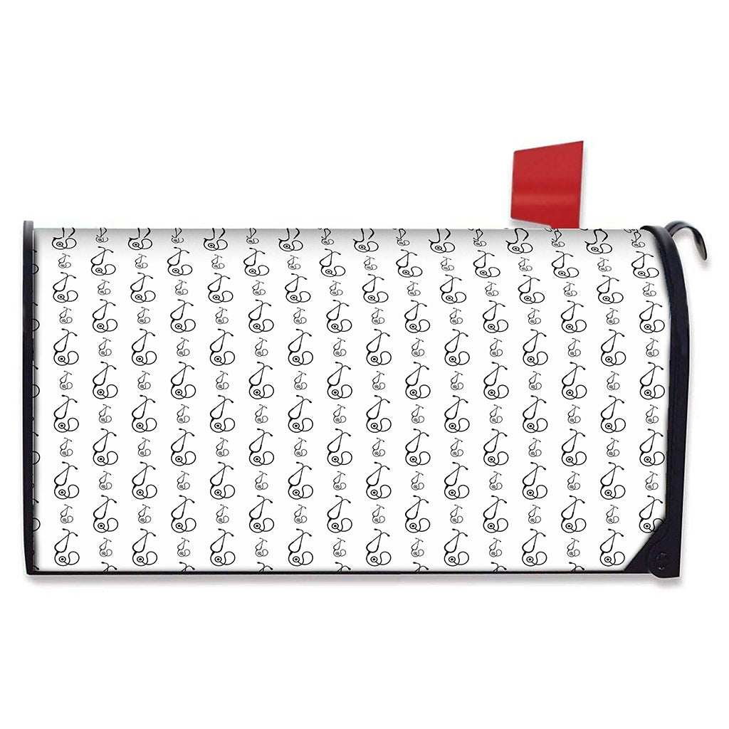 White And Black Stethoscope Print Mailbox Cover