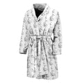 White And Black Stethoscope Print Men's Bathrobe
