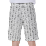 White And Black Stethoscope Print Men's Beach Shorts