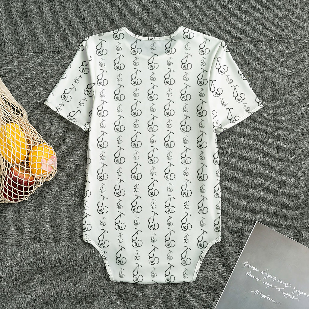 White And Black Stethoscope Print Men's Bodysuit