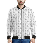 White And Black Stethoscope Print Men's Bomber Jacket