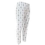 White And Black Stethoscope Print Men's Compression Pants