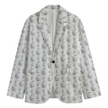 White And Black Stethoscope Print Men's Cotton Blazer