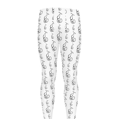 White And Black Stethoscope Print Men's leggings