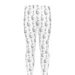 White And Black Stethoscope Print Men's leggings