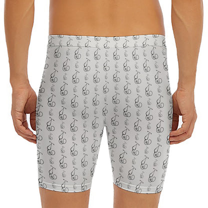 White And Black Stethoscope Print Men's Long Boxer Briefs
