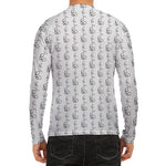 White And Black Stethoscope Print Men's Long Sleeve Rash Guard