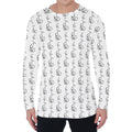 White And Black Stethoscope Print Men's Long Sleeve T-Shirt