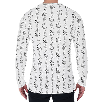 White And Black Stethoscope Print Men's Long Sleeve T-Shirt
