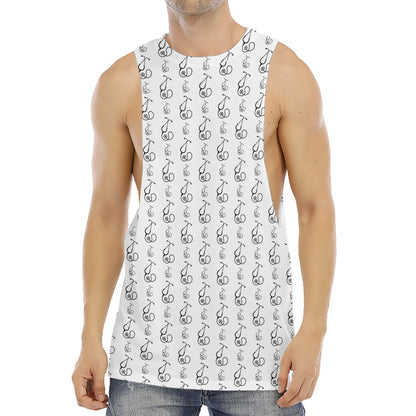 White And Black Stethoscope Print Men's Muscle Tank Top