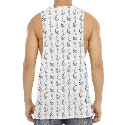 White And Black Stethoscope Print Men's Muscle Tank Top