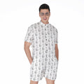 White And Black Stethoscope Print Men's Romper