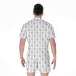 White And Black Stethoscope Print Men's Rompers