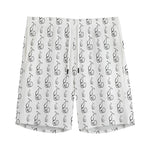 White And Black Stethoscope Print Men's Sports Shorts
