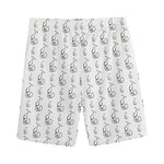 White And Black Stethoscope Print Men's Sports Shorts