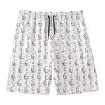 White And Black Stethoscope Print Men's Swim Trunks