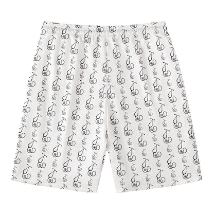 White And Black Stethoscope Print Men's Swim Trunks