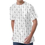 White And Black Stethoscope Print Men's Velvet T-Shirt