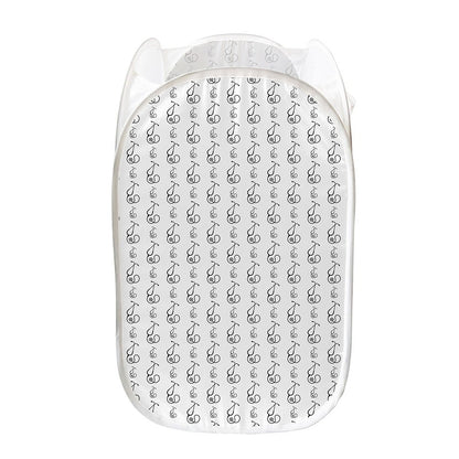 White And Black Stethoscope Print Mesh Laundry Hamper