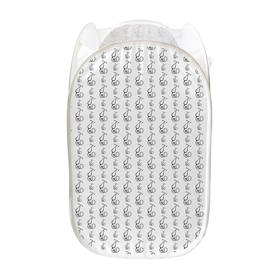White And Black Stethoscope Print Mesh Laundry Hamper