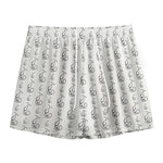White And Black Stethoscope Print Mesh Shorts
