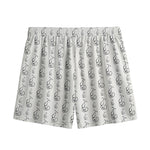 White And Black Stethoscope Print Mesh Shorts