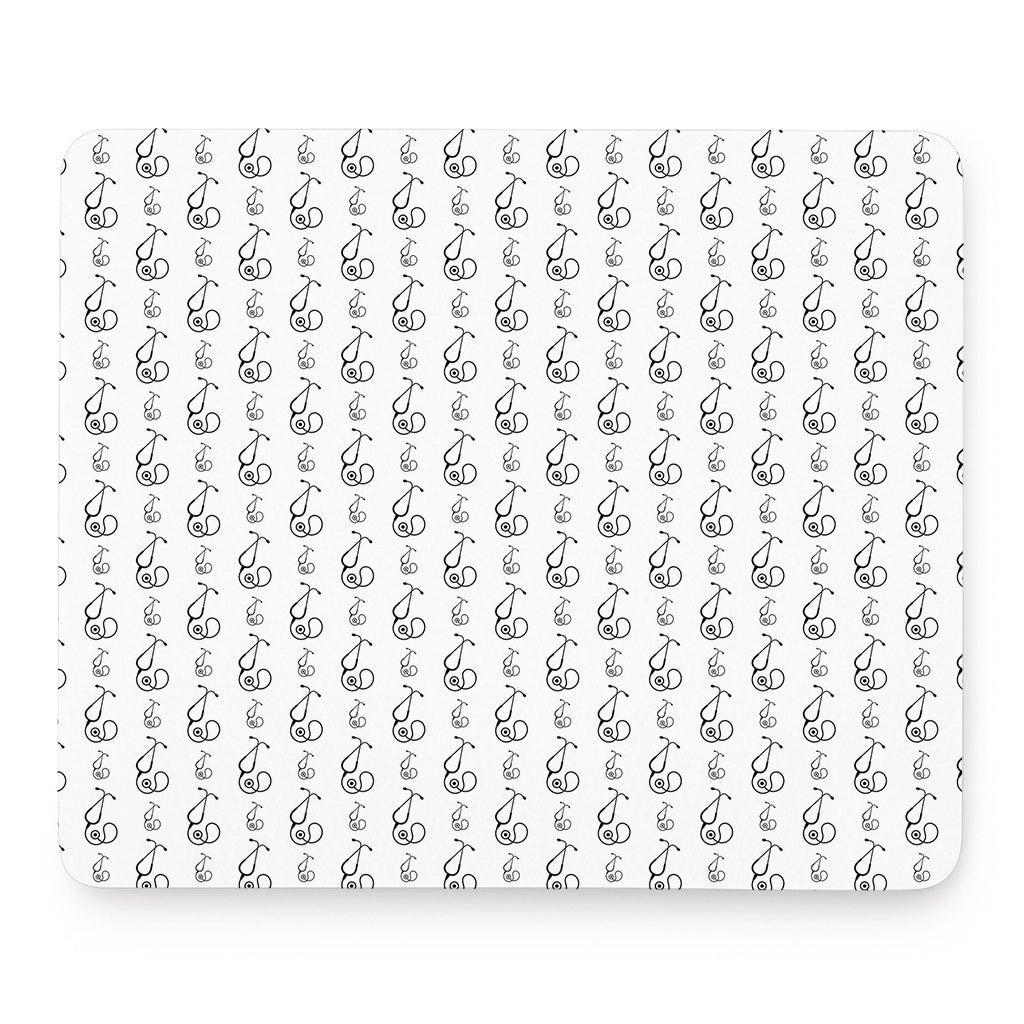 White And Black Stethoscope Print Mouse Pad