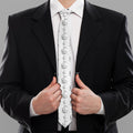 White And Black Stethoscope Print Necktie