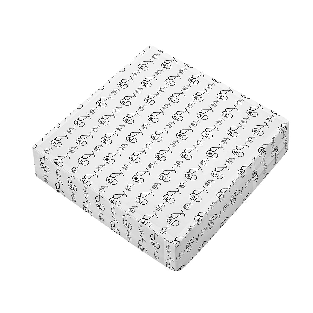 White And Black Stethoscope Print Outdoor Seat Cushion Cover