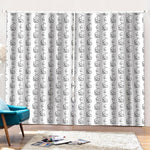 White And Black Stethoscope Print Pencil Pleat Curtains